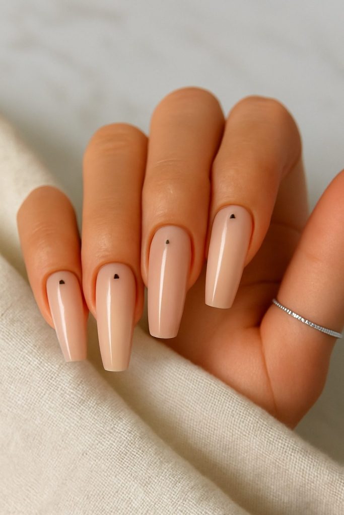Minimalist Dot Coffin Nails