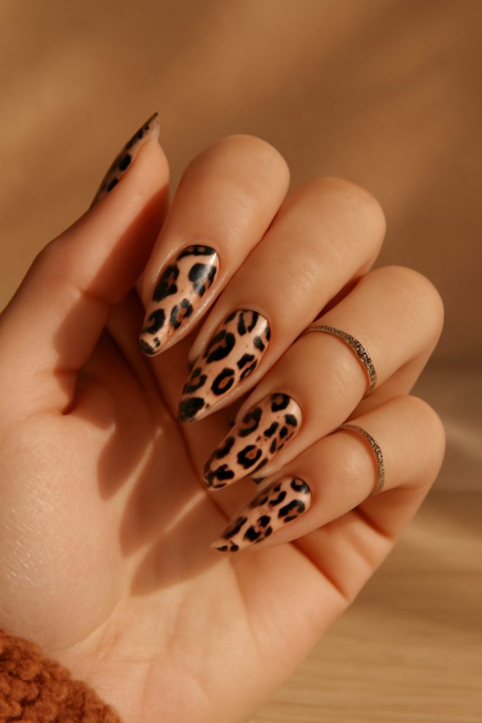 Leopard Print Almond Nails