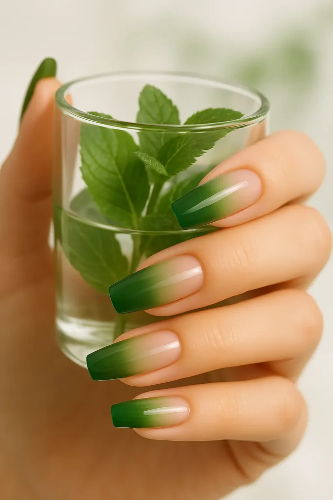 Green Ombre Nails