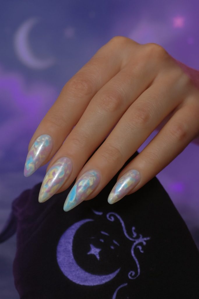 35 Halloween Nail Designs Ideas to Try This Spooky Season 29 Holographic Ghosts Nails