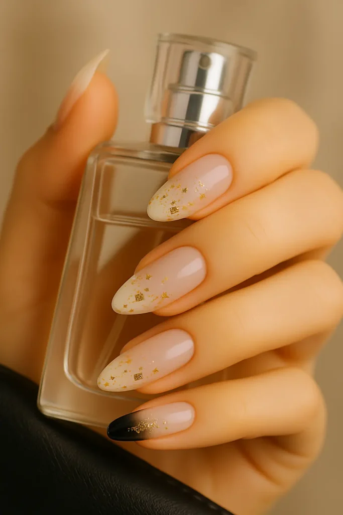Ombre Nails with Gold Foil