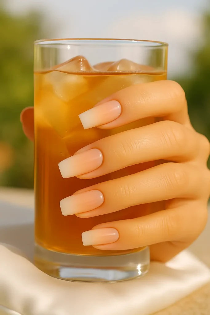 Peach Ombre Nails