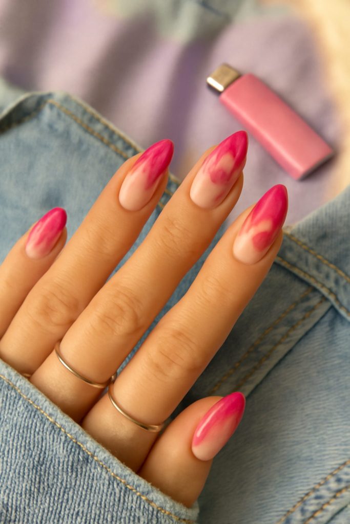 25 Stunning Pink Nail Designs for Every Style & Occasion 20 Pink Flame Tips Nails