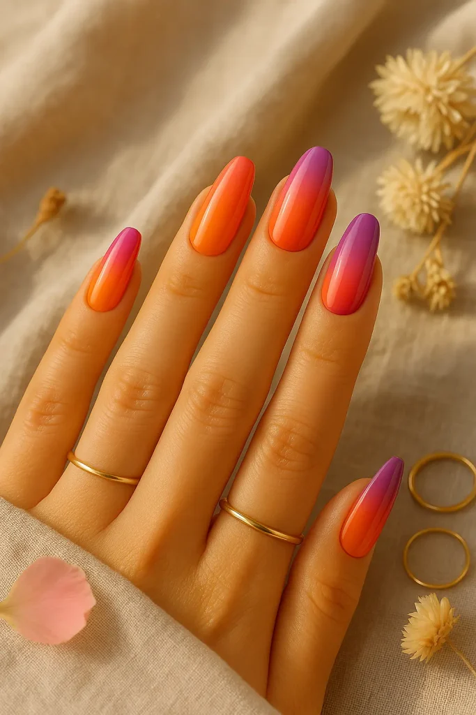 Sunset Ombre Nails