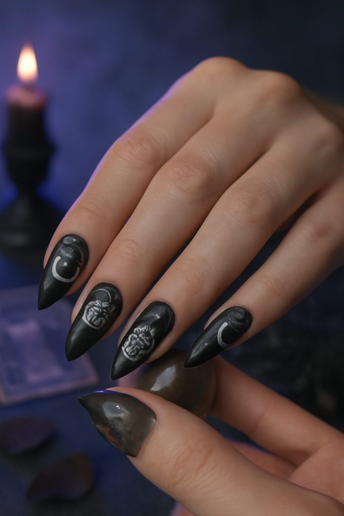 35 Halloween Nail Designs Ideas to Try This Spooky Season 23 Witchy Symbols Nails