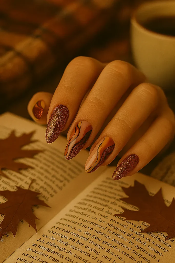 Abstract Autumn Nails