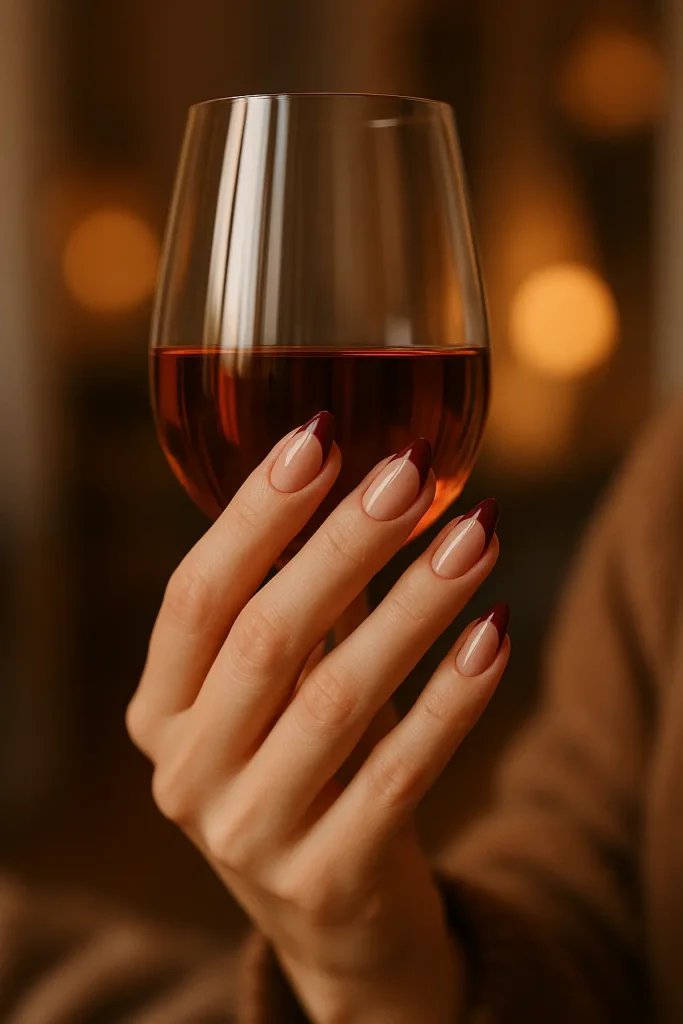Burgundy French Tips