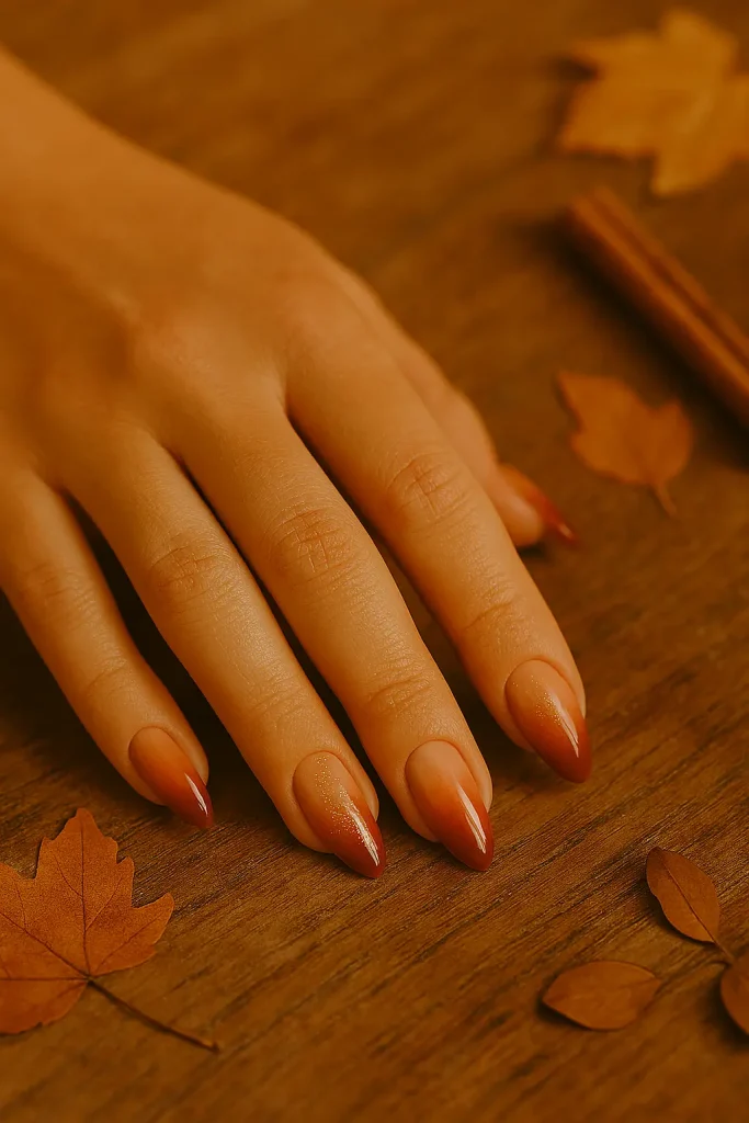 Burnt Orange Ombre Nails