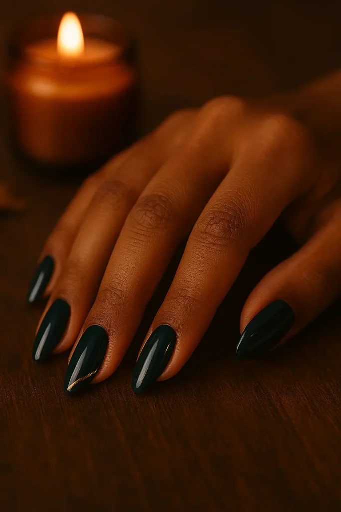 Dark Teal Nails