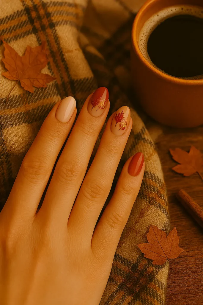 Fall Leaf Nail Art