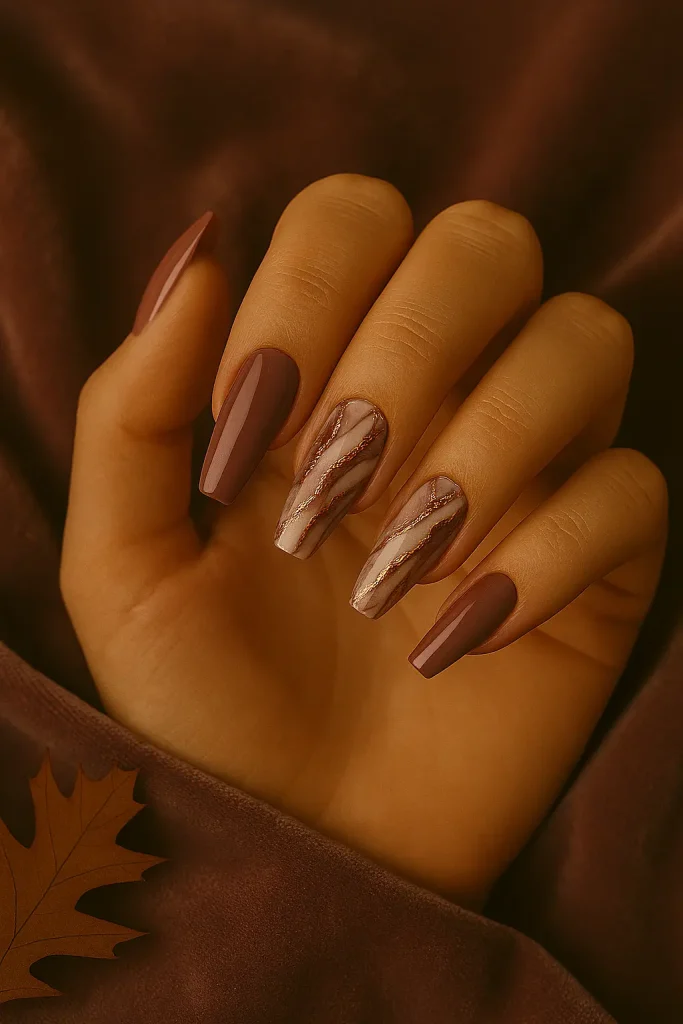 Mauve Marble Nails