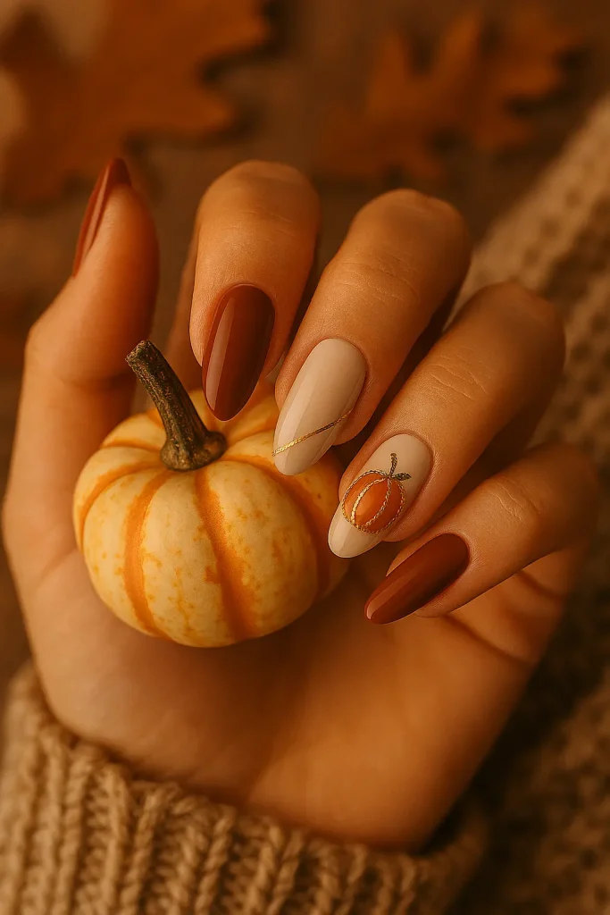 Pumpkin Nail Art