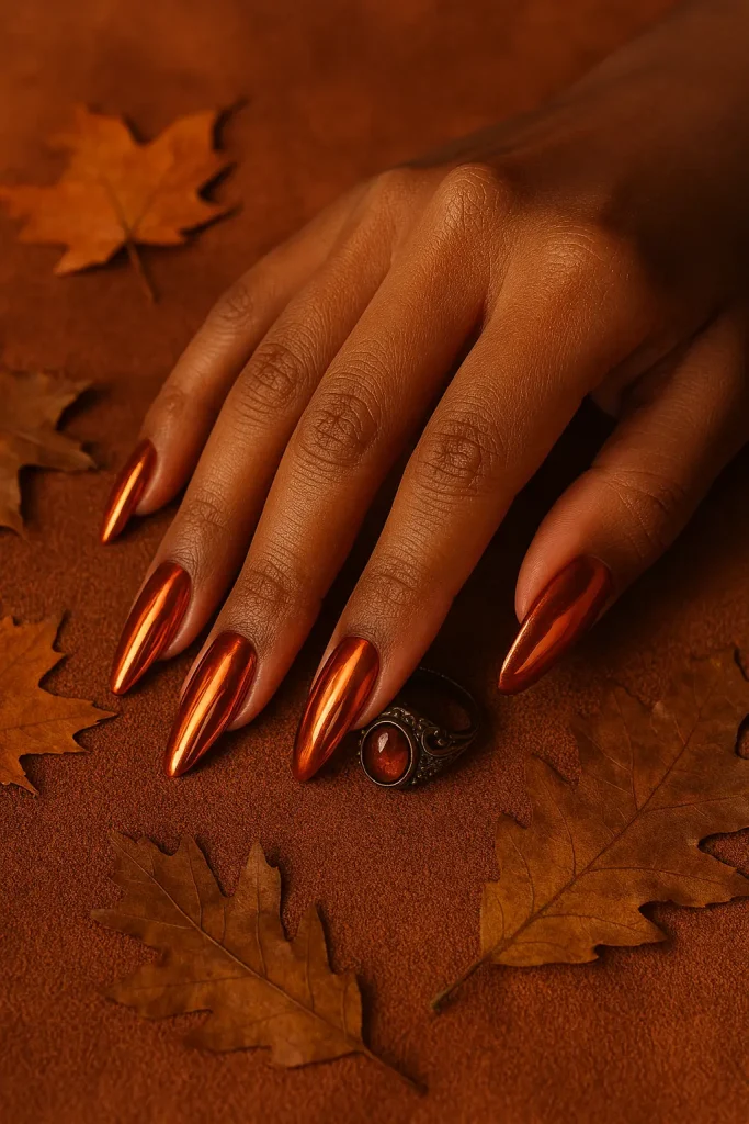 Rust Chrome Nails